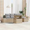 vidaXL Conjunto de sof&aacute; de jard&iacute;n con coj&iacute;n 6 pcs Beige y Gris Claro