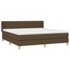 vidaXL Cama box spring con colch&oacute;n tela marr&oacute;n oscuro 180x200 cm