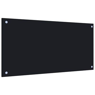 vidaXL Protección salpicaduras cocina vidrio templado negro 80x40 cm