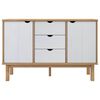 vidaXL Aparador OTTA madera maciza pino marr&oacute;n y blanco 113,5x43x73 cm
