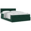 vidaXL Estructura de cama otomana con colch&oacute;n verde oscuro 140x200 cm