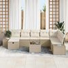 vidaXL Conjunto de sof&aacute; de jard&iacute;n 9 pcs Beige 55 x 62 x 69 cm