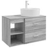 vidaXL Juego de muebles de ba&ntilde;o 2 pcs Sonoma gris Madera de ingenier&iacute;a