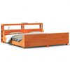 vidaXL Cama sin colch&oacute;n madera maciza de pino marr&oacute;n cera 180x200 cm