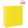 vidaXL Bolsas de papel con asas 50 uds amarillas 45x17x48 cm