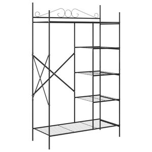 vidaXL Armario Abierto con estante Negro 104,5 x 45 x 172 cm Acero