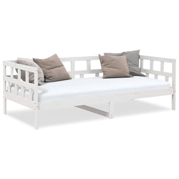 vidaXL Sof&aacute; cama madera maciza de pino blanco 90x190 cm