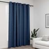 vidaXL Cortina opaca con ojales look de lino azul 290x245 cm