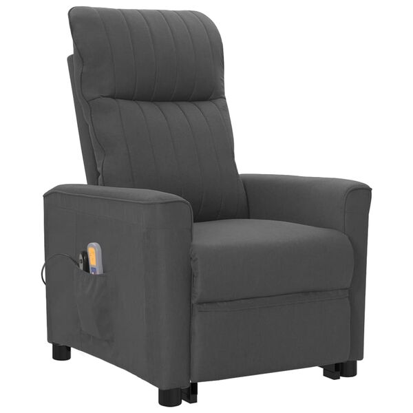 vidaXL Sill&oacute;n de masaje elevable tela gris oscuro