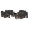 vidaXL Conjunto de sof&aacute;s de jard&iacute;n 13 uds. Gris y Gris Oscuro