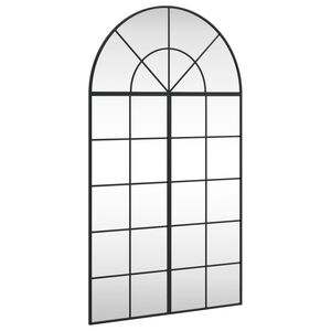 vidaXL Espejo de pared arco de hierro negro 80x140 cm