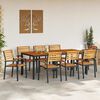 vidaXL Conjunto de Comedor de Jard&iacute;n 9 pcs Negro