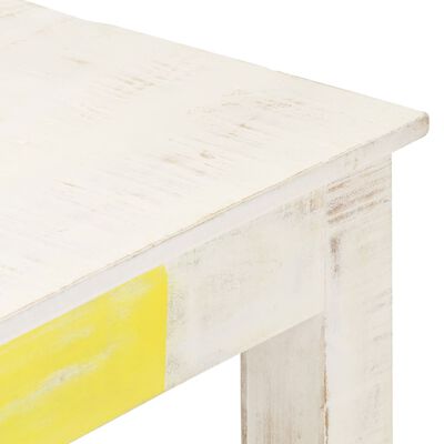 vidaXL Mesa de comedor madera maciza de mango blanca 120x60x76 cm