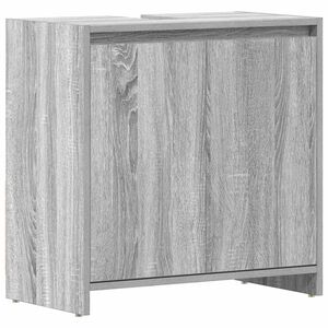 vidaXL Armario de ba&ntilde;o madera contrachapada gris Sonoma 60x33x61 cm