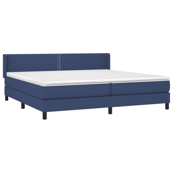 vidaXL Cama box spring con colch&oacute;n tela azul 200x200 cm