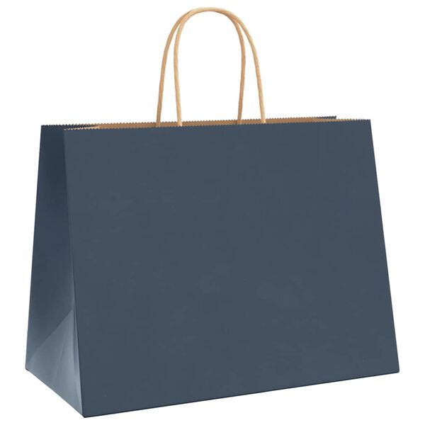 vidaXL Bolsas de papel con asas 50 uds azul 32x17x25 cm