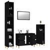 vidaXL Juego de muebles de ba&ntilde;o 4 pzas madera contrachapada negro