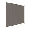 vidaXL Biombo divisor de 4 paneles de tela gris antracita 200x220 cm