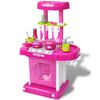 vidaXL Cocinita de juguete para ni&ntilde;os con efectos de luz y sonido rosa