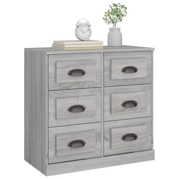 vidaXL Aparador de madera contrachapada gris Sonoma 70x35,5x67,5 cm