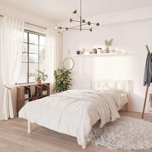 vidaXL Estructura de cama individual peque&ntilde;a sin colch&oacute;n madera maciza