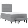 vidaXL Cama tipo Box Spring con colch&oacute;n Gris Claro 120 x 190 cm tela
