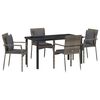 vidaXL Conjunto de Comedor de Jard&iacute;n 5 pcs Gris rat&aacute;n sint&eacute;tico