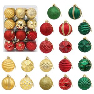 vidaXL Juego de bolas navide&ntilde;as 36 uds. Rojo, dorado y verde
