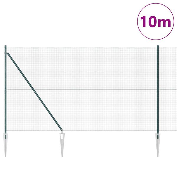 vidaXL Poste de Valla Verde 10 x 1,5 m (malla de 12 x 12 mm) Acero