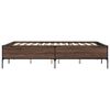 vidaXL Estructura cama madera ingenier&iacute;a metal marr&oacute;n roble 120x190 cm