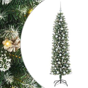 vidaXL &Aacute;rbol Navide&ntilde;o Artificial Delgado con 300 LED Verde y 180 cm