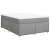 vidaXL Cama box spring con colch&oacute;n tela gris claro 140x200 cm
