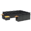 vidaXL Patio Sofa Set 11 plaza Black