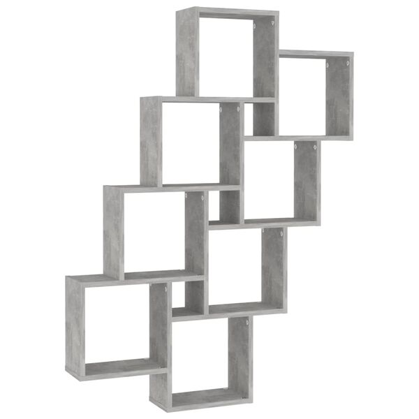 vidaXL Estante cubo de pared contrachapado gris hormigón 90x15x119 cm