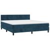 vidaXL Cama box spring con colch&oacute;n terciopelo azul oscuro 160x200 cm