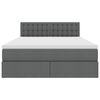vidaXL Cama con almacenamiento y LED Gris oscuro 140 x 200 cm