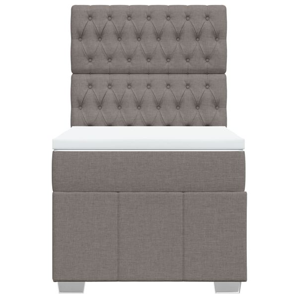 vidaXL Cama box spring con colch&oacute;n tela gris taupe 80x200 cm