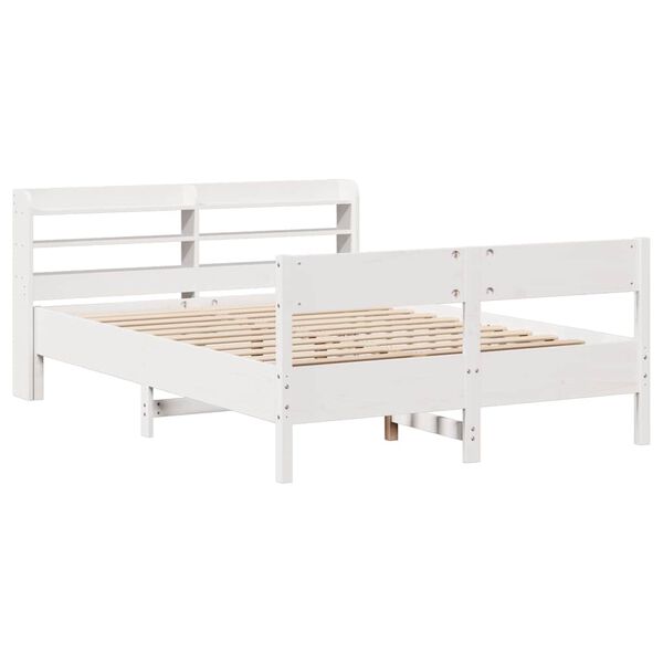 vidaXL Estructura de cama sin colch&oacute;n madera de pino blanca 120x200 cm
