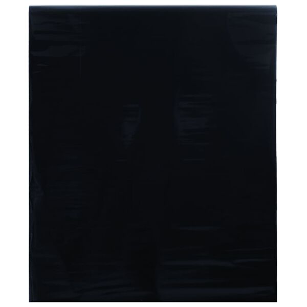 vidaXL L&aacute;mina de ventana esmerilada est&aacute;tica PVC negro 45x1000 cm