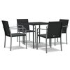 vidaXL Juego comedor jard&iacute;n 5 piezas y cojines rat&aacute;n sint&eacute;tico y acero