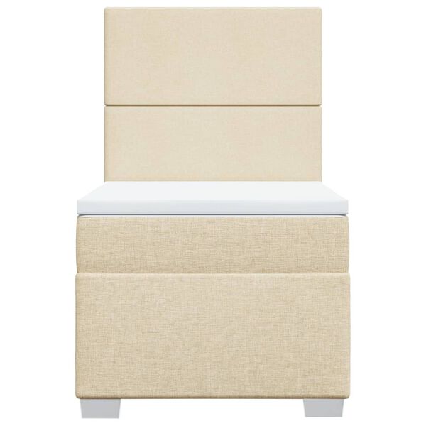 vidaXL Cama box spring con colch&oacute;n tela color crema 90x190 cm