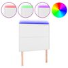vidaXL Cabecero con luces LED cuero sint&eacute;tico blanco 100x5x118/128 cm