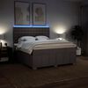 vidaXL Cama box spring con colch&oacute;n tela gris taupe 180x200 cm