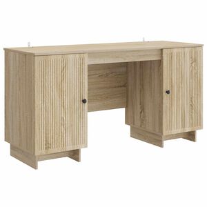 vidaXL Escritorio Roble Sonoma Madera de ingenier&iacute;a 142,5 x 50 x 75 cm