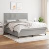 vidaXL Cama box spring con colch&oacute;n tela gris claro 180x200 cm