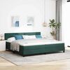 vidaXL Cama Box Spring LED Verde oscuro 200 x 200 cm Terciopelo