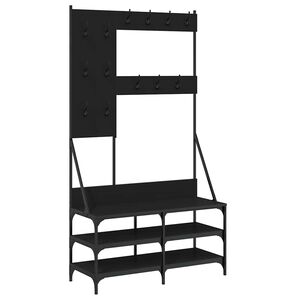 vidaXL Perchero con zapatero negro 100x40x184 cm