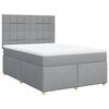 vidaXL Cama box spring con colch&oacute;n tela gris claro 140x200 cm