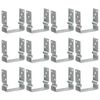 vidaXL Anclajes de valla 12 uds acero galvanizado plateado14x6x15 cm