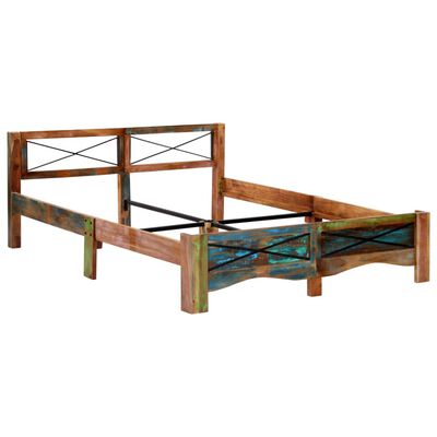 vidaXL Estructura de cama de madera maciza reciclada 160x200 cm